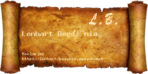 Lenhart Begónia névjegykártya